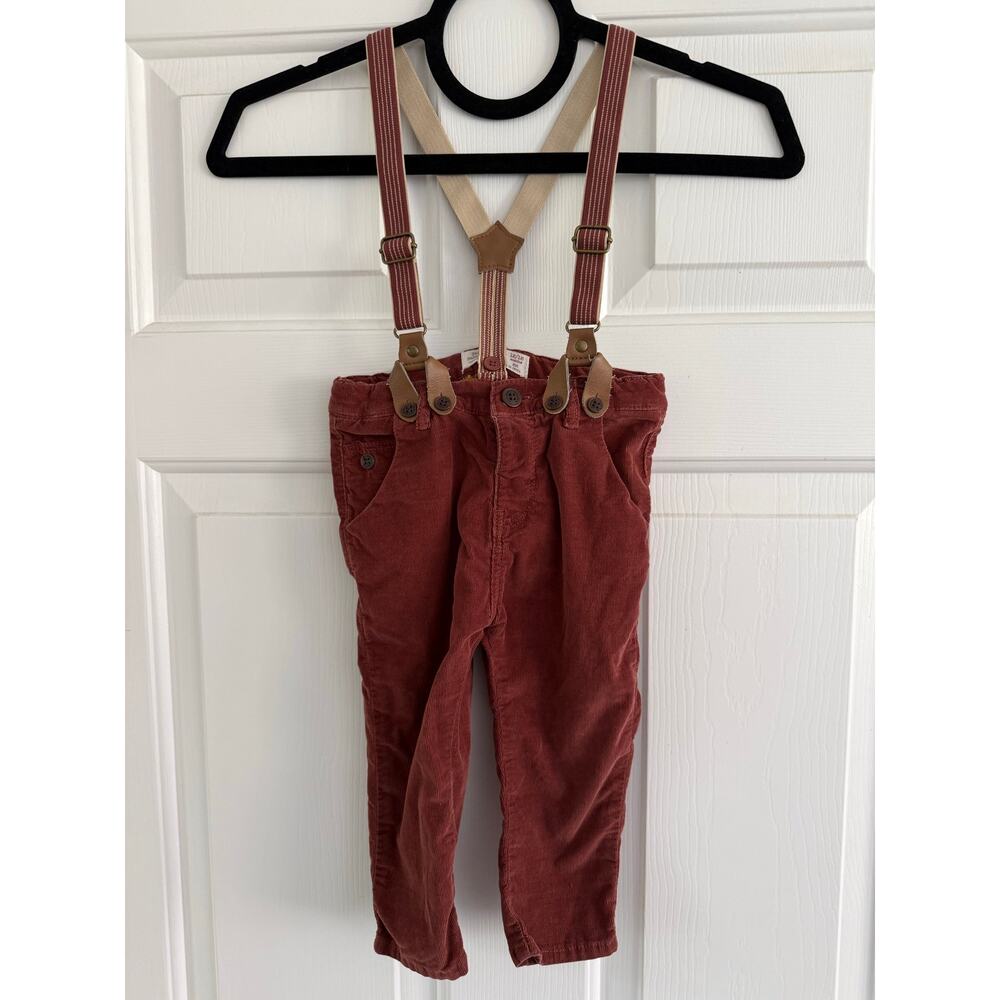 Zara Size 12-18m Corduroys with Suspenders Baby Boy Collection